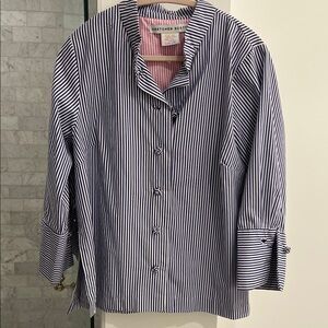 Gretchen Scott Designs Blue Striped Blouse